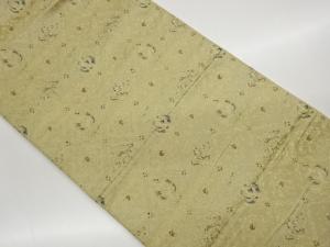 襷に鳳凰・龍・花唐草模様織出し開き名古屋帯（額縁仕立て）